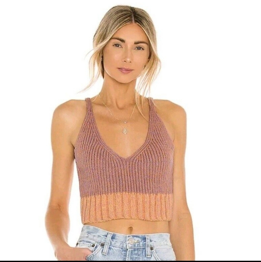 Free People Tank Top Cropped Here All Day Brami